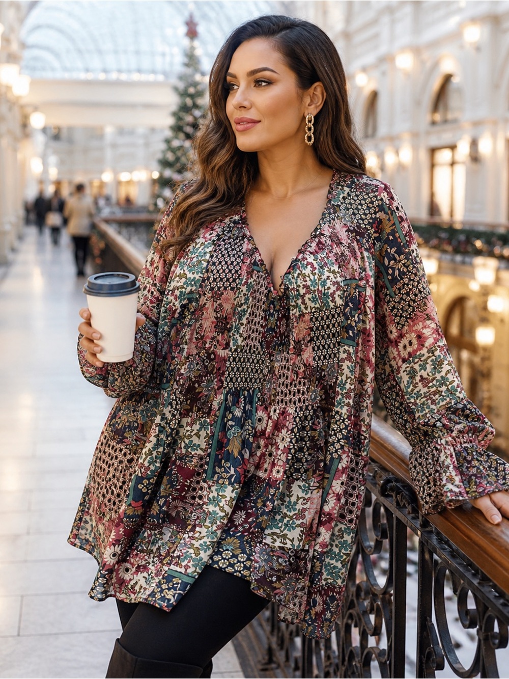Floral Multicolor Women's Top - Picture 2 of 16